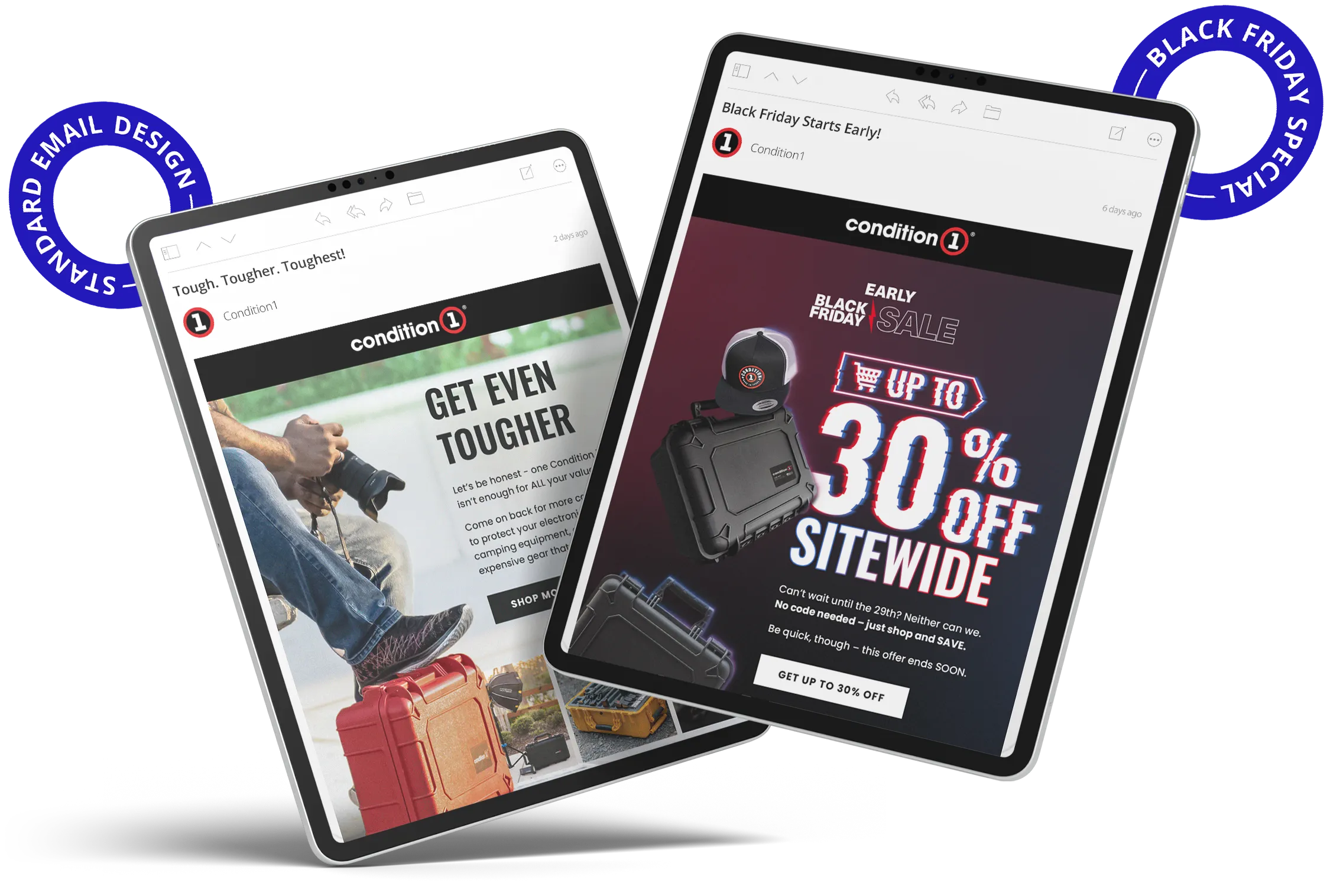 Examples of Black Friday and Cyber Monday sale designs