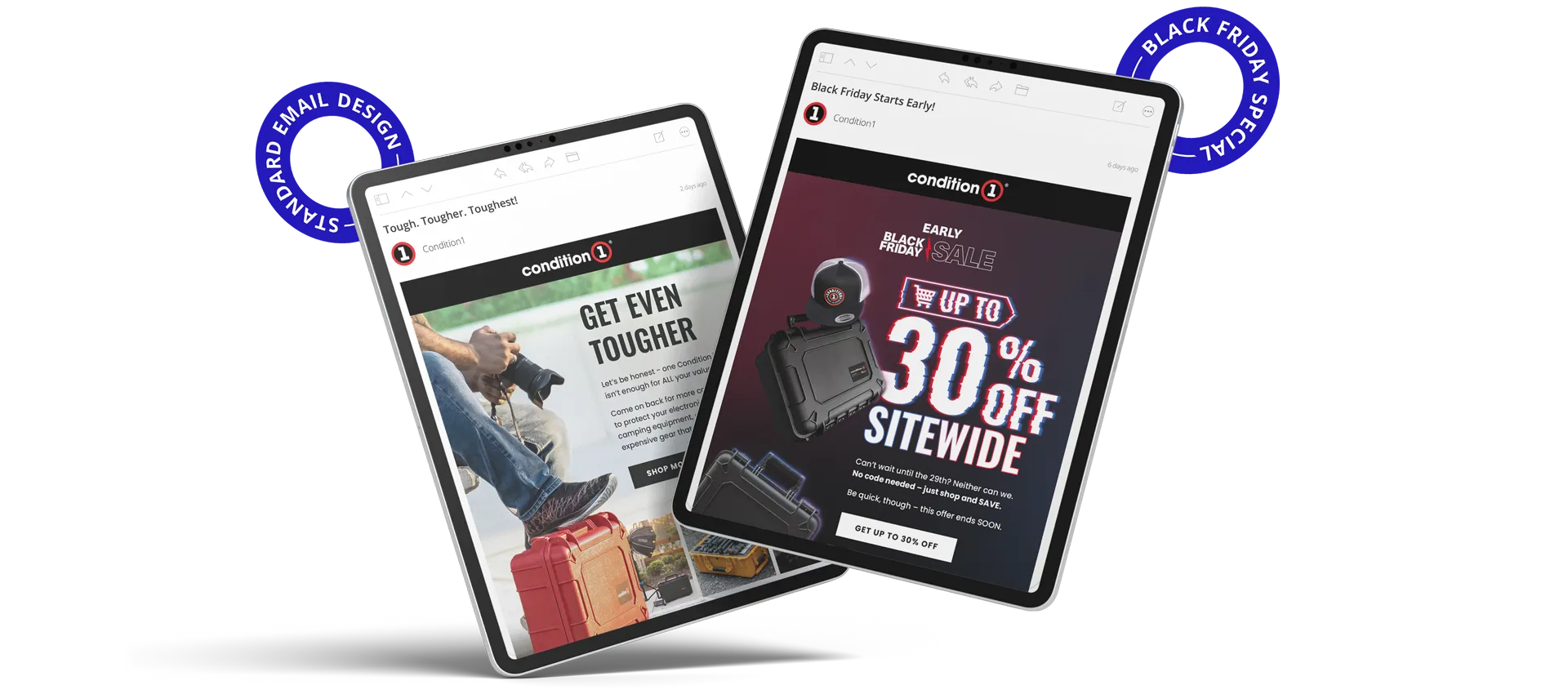 Examples of Black Friday and Cyber Monday sale designs